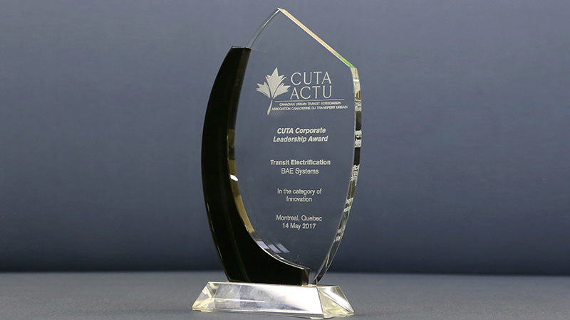 CUTA Leadership Award for transit electrification